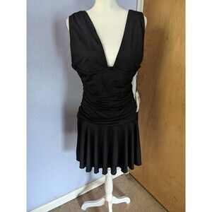 Grand Street Studios Woman's NWT Black Mini Drop Waist Flared Skirt Dress Sz XL